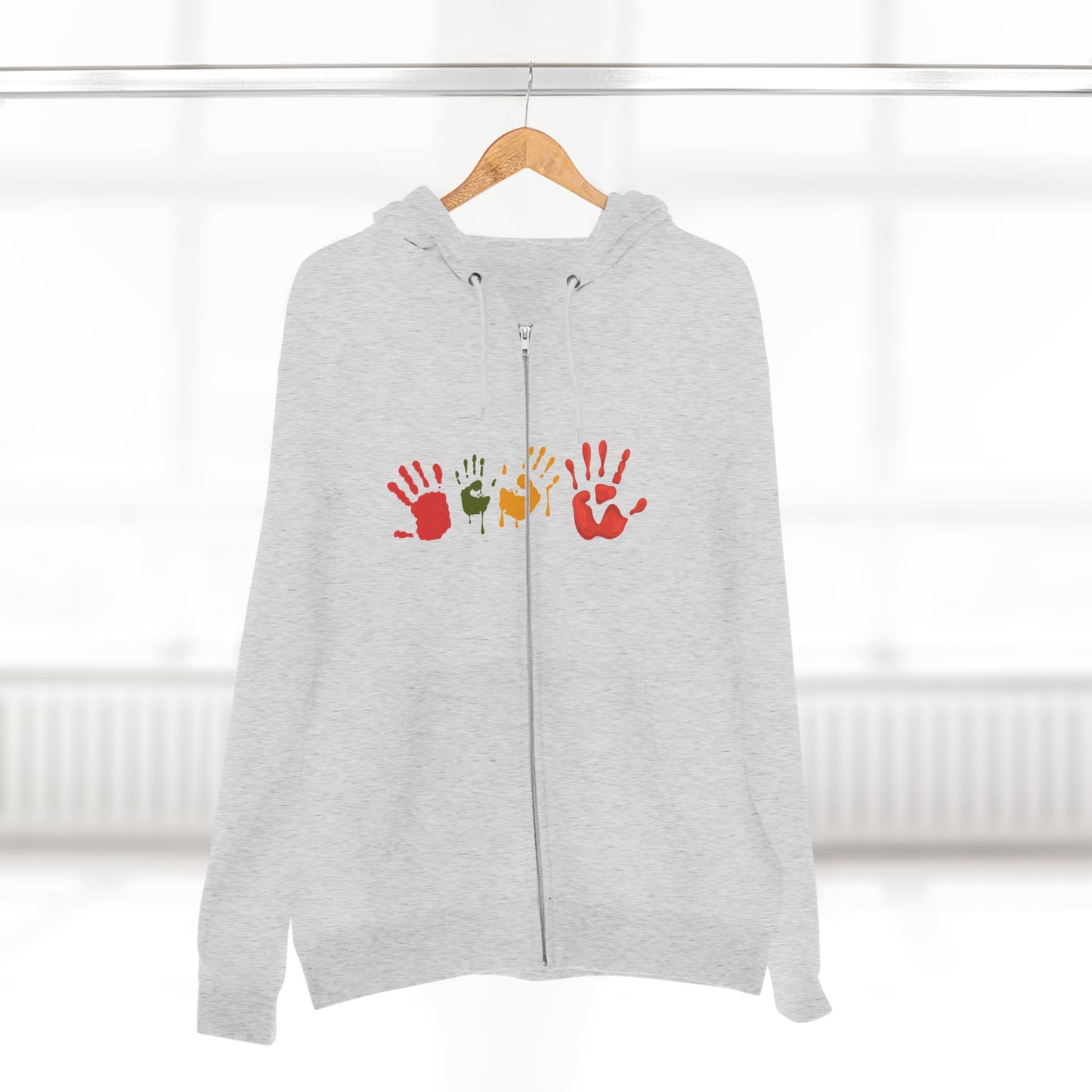 Autumn Handprint Zip Hoodie — Art Design