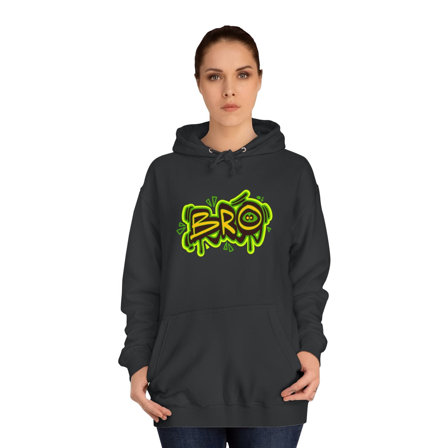 Graffiti 'BRO' Hoodie — Streetwear College Pullover