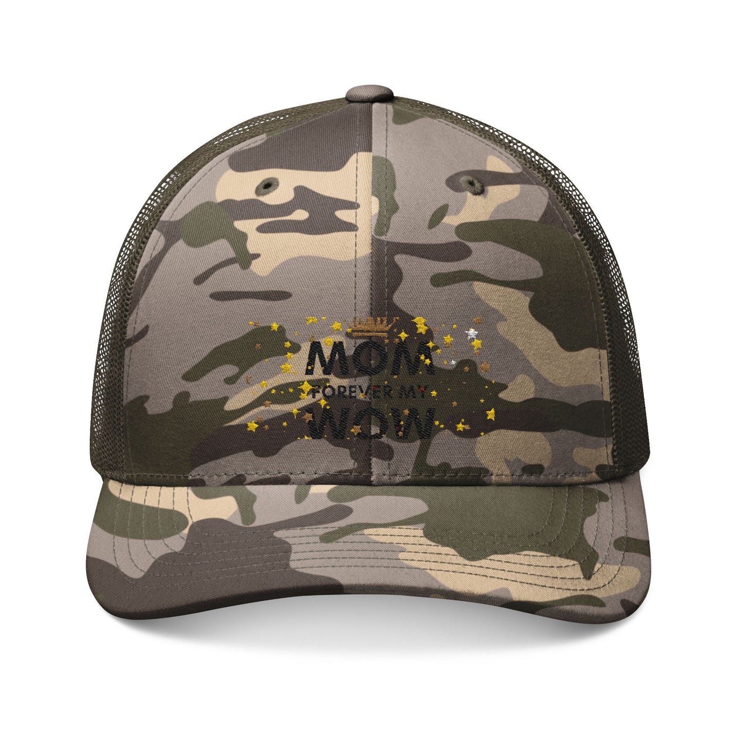 Camo Mom  Hat — Embroidered Military-Style Snapback Cap