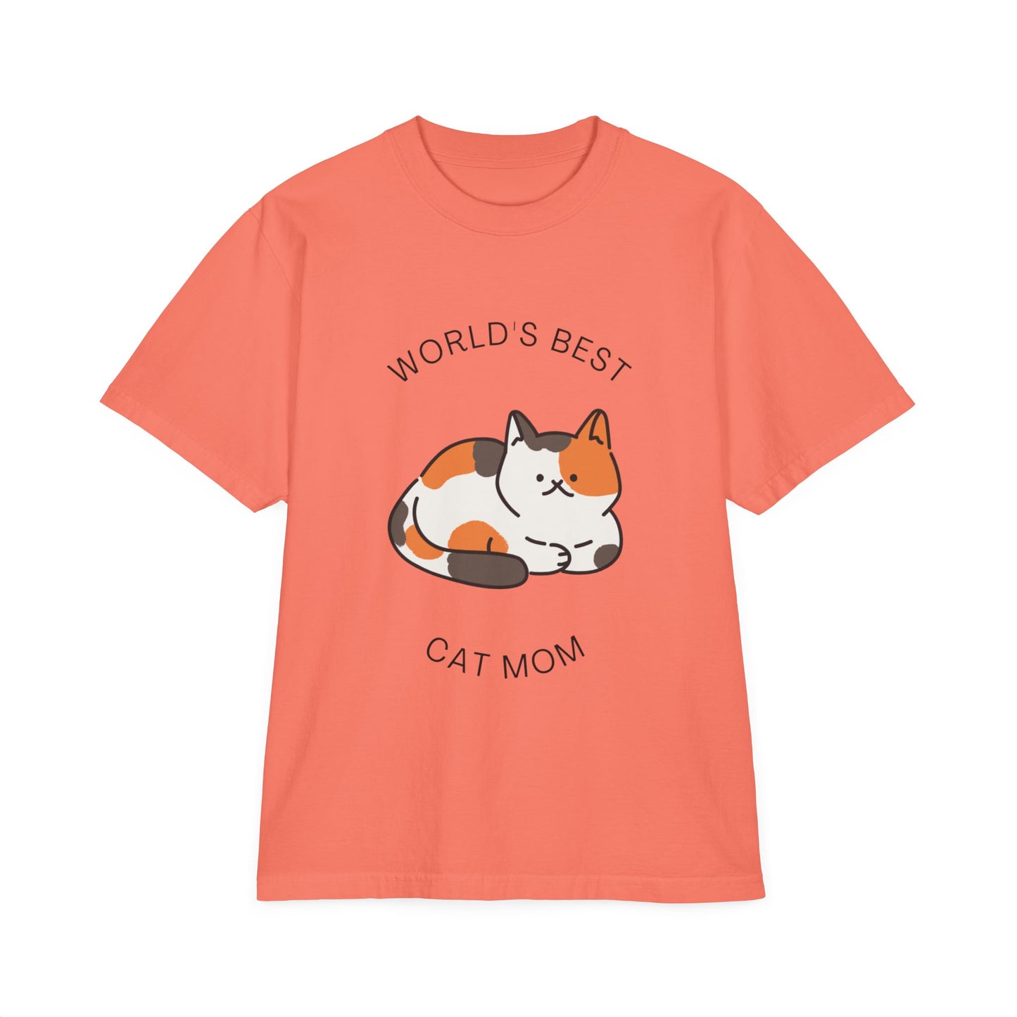 World's Best Cat Mom T-Shirt — Cute Calico Cat Graphic Tee for Cat Lovers