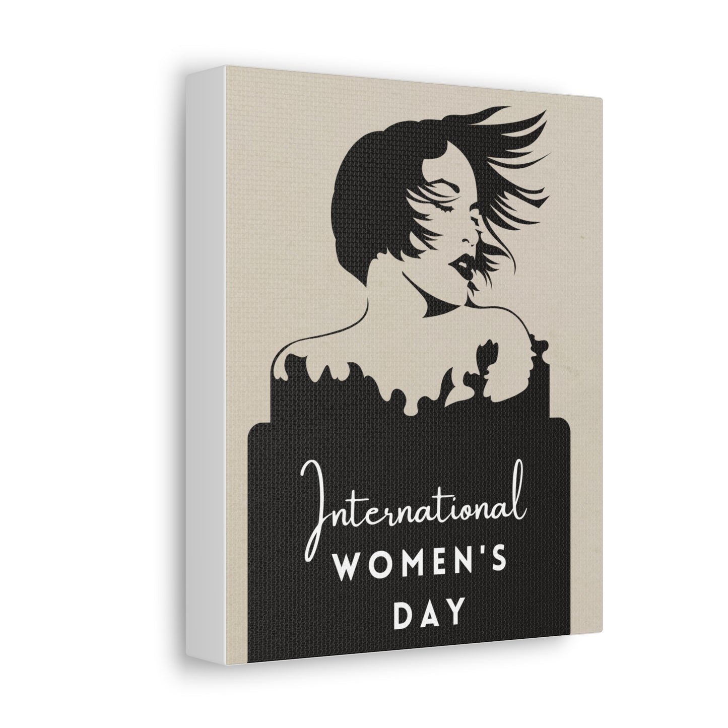 International Women’s Day Canvas Wall Art — Feminine Silhouette Stretched Canvas