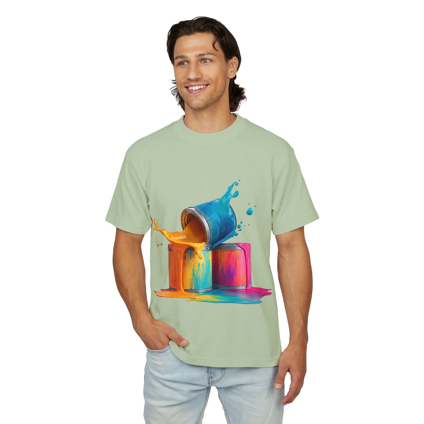 Paint Splash T-Shirt — Colorful Pour Painting Graphic Tee