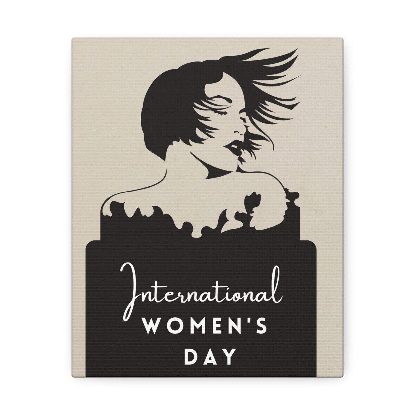International Women’s Day Canvas Wall Art — Feminine Silhouette Stretched Canvas