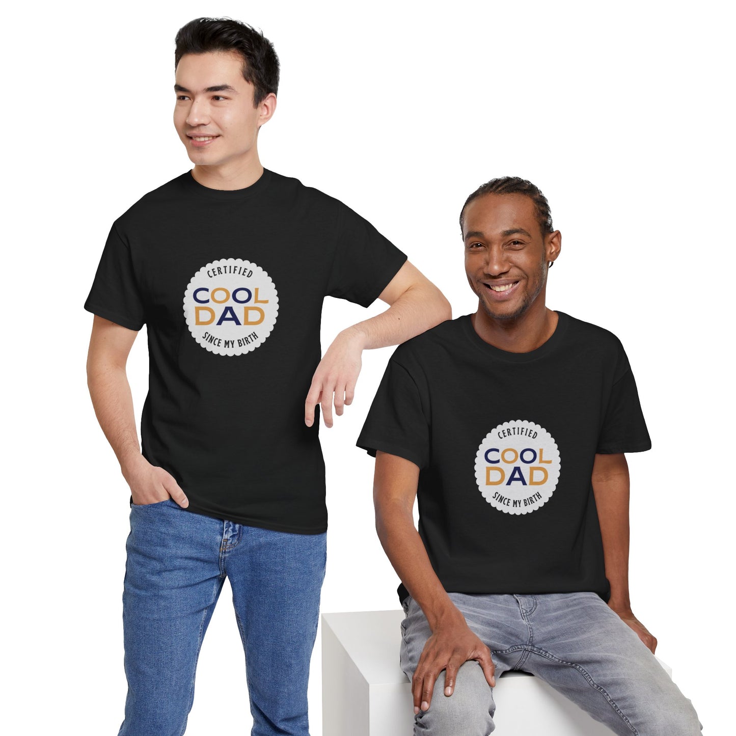 Cool Dad T-Shirt — "Certified Cool Dad" Badge Tee for Father's Day