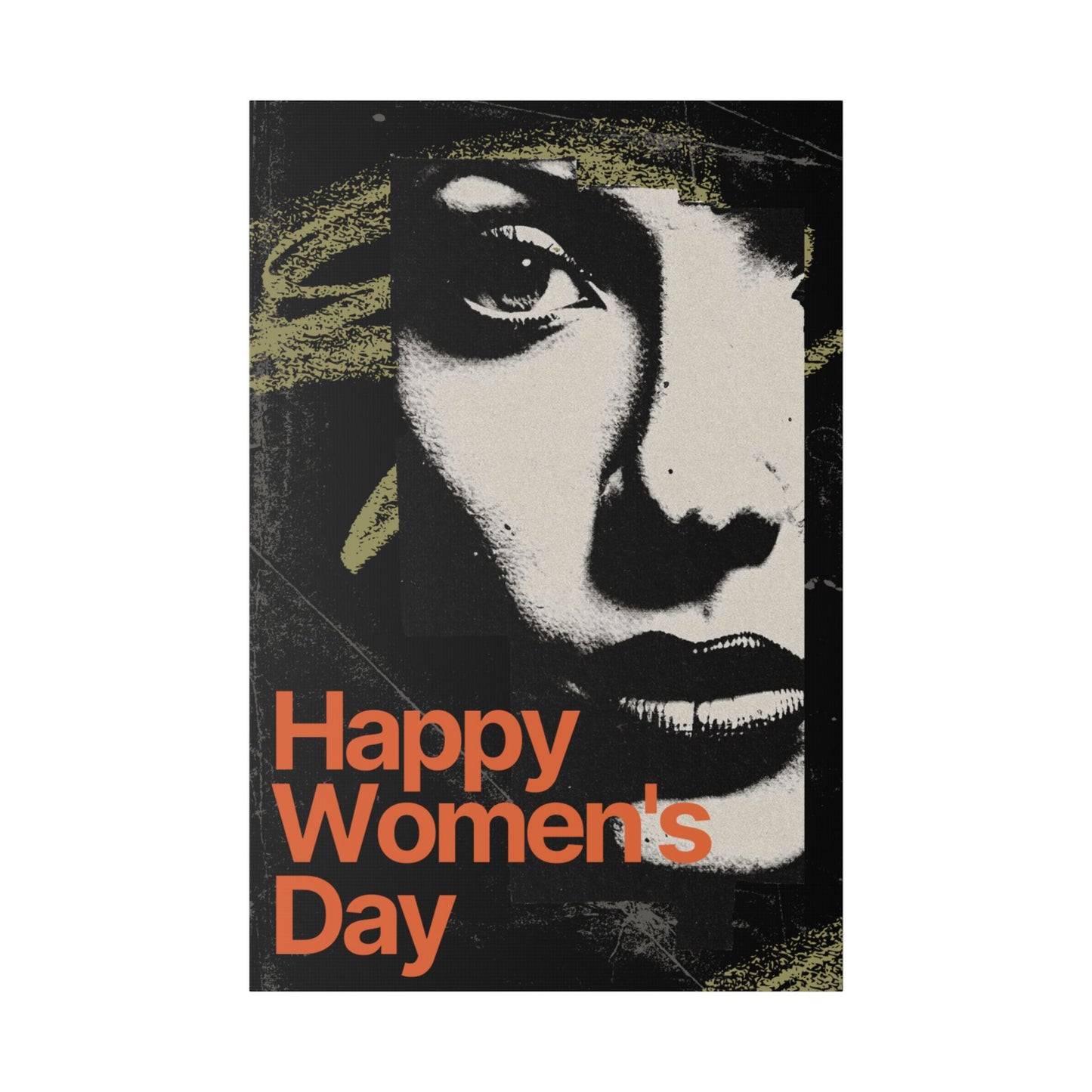 Women's Day Canvas Art - 'Happy Women's Day' Portrait Stretched Canvas