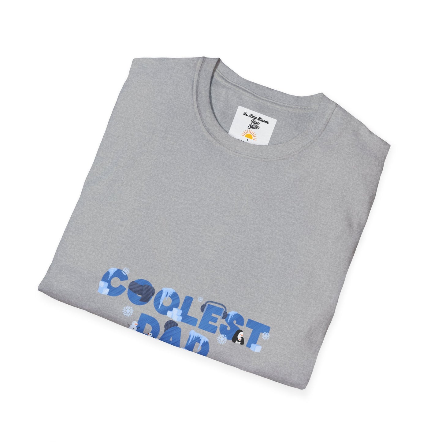 Coolest Dad T-Shirt — Blue Pattern "Coolest Dad" Graphic Tee