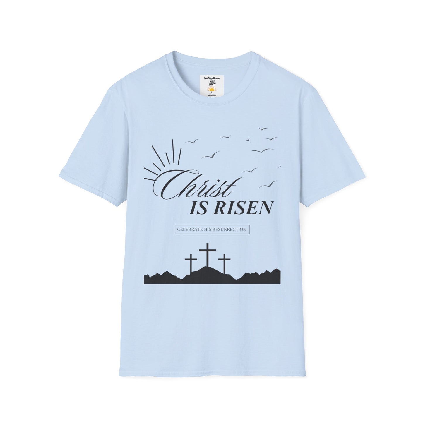 Christ Is Risen T-Shirt — Easter Christian Faith Tee with Crosses