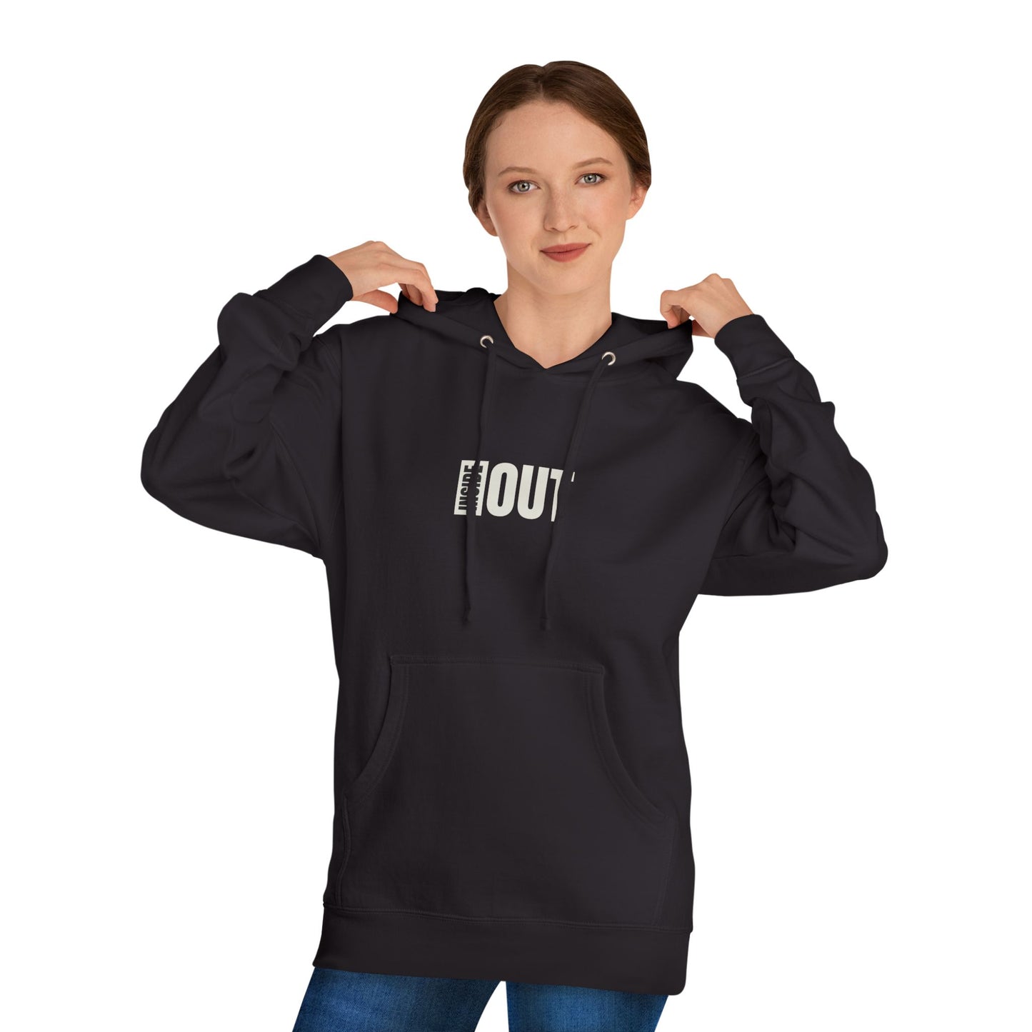 Inside Out Hoodie — Minimalist White Pullover with Subtle Typography