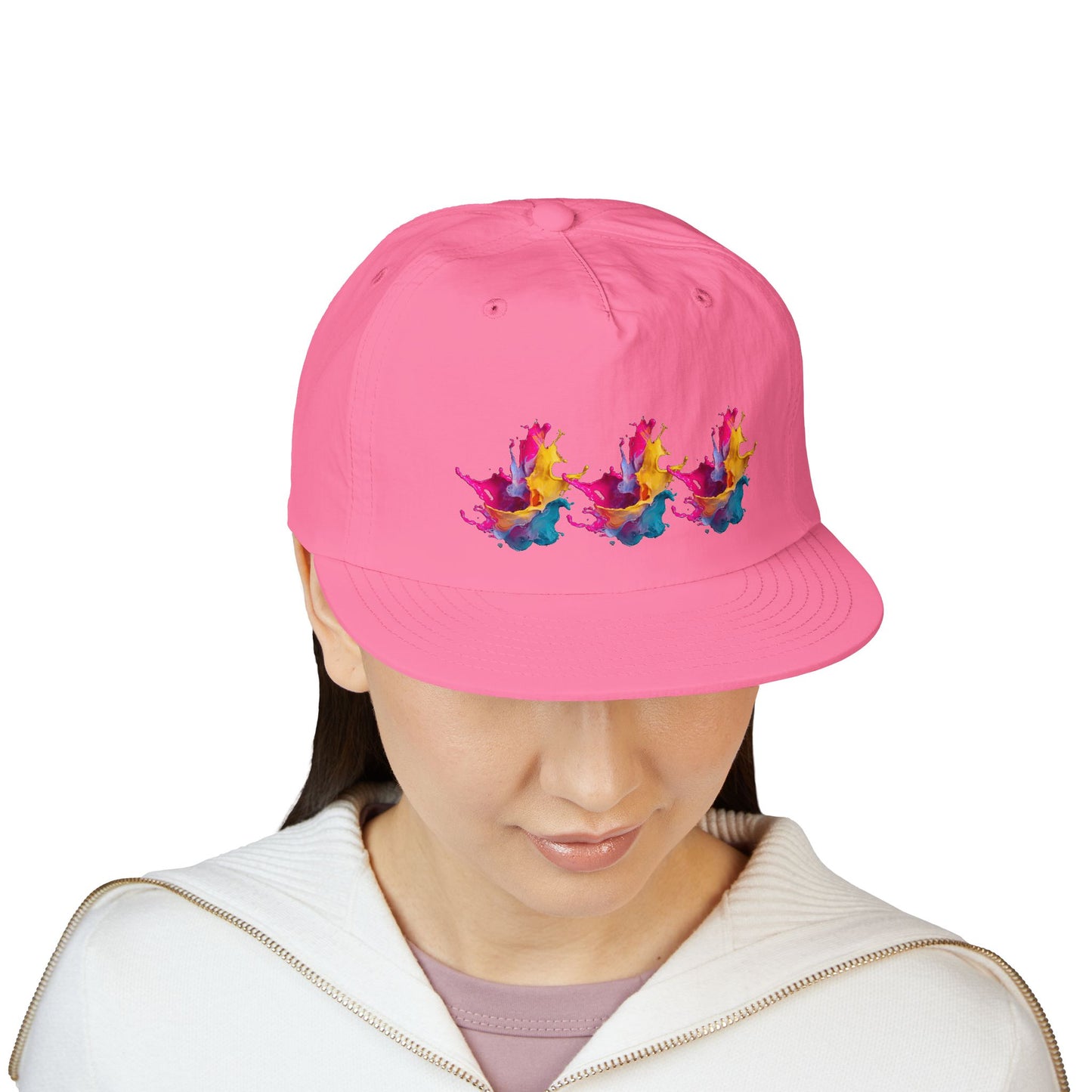 Surf Cap — Colorful Watercolor Wave Snapback Hat
