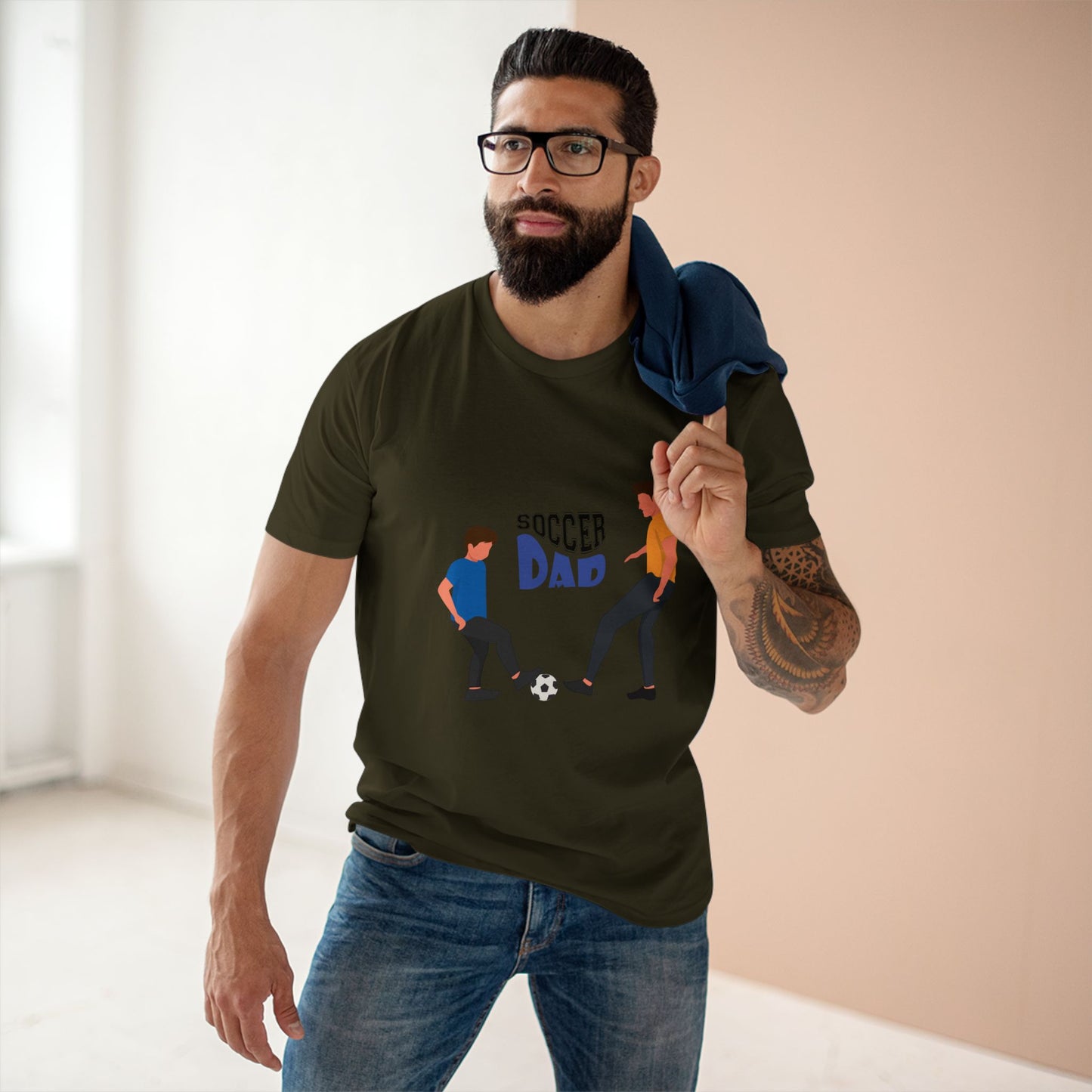 Soccer Dad T‑Shirt — Father & Child Playing Soccer Graphic Tee