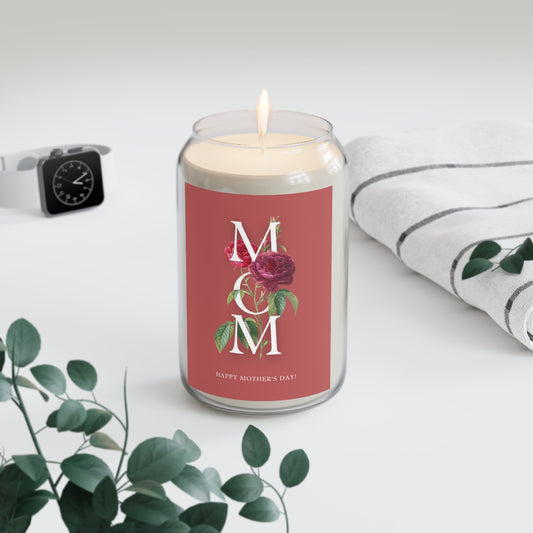 Mother’s Day Soy Candle — Floral ‘MOM’ Scented 13.75oz