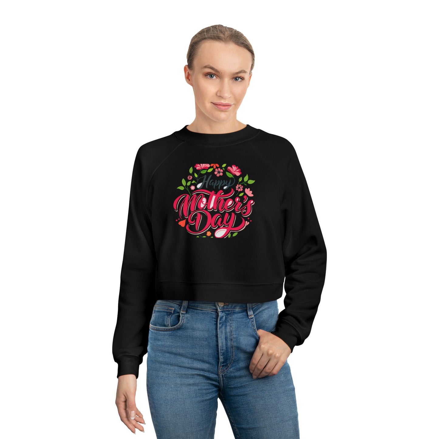 Happy Mother's Day Women's Cropped Fleece Pullover - Stylish and Cozy Gift