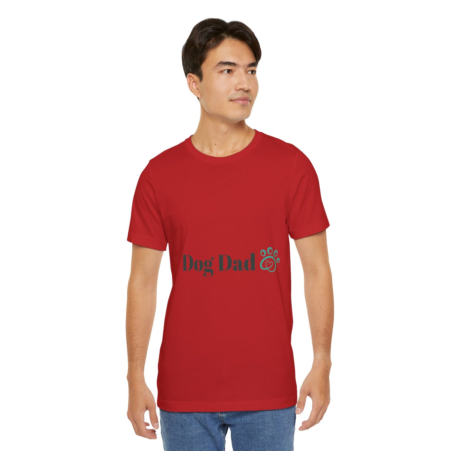 Dog Dad T-Shirt — ‘Dog Dad’ Text with Paw Print Tee