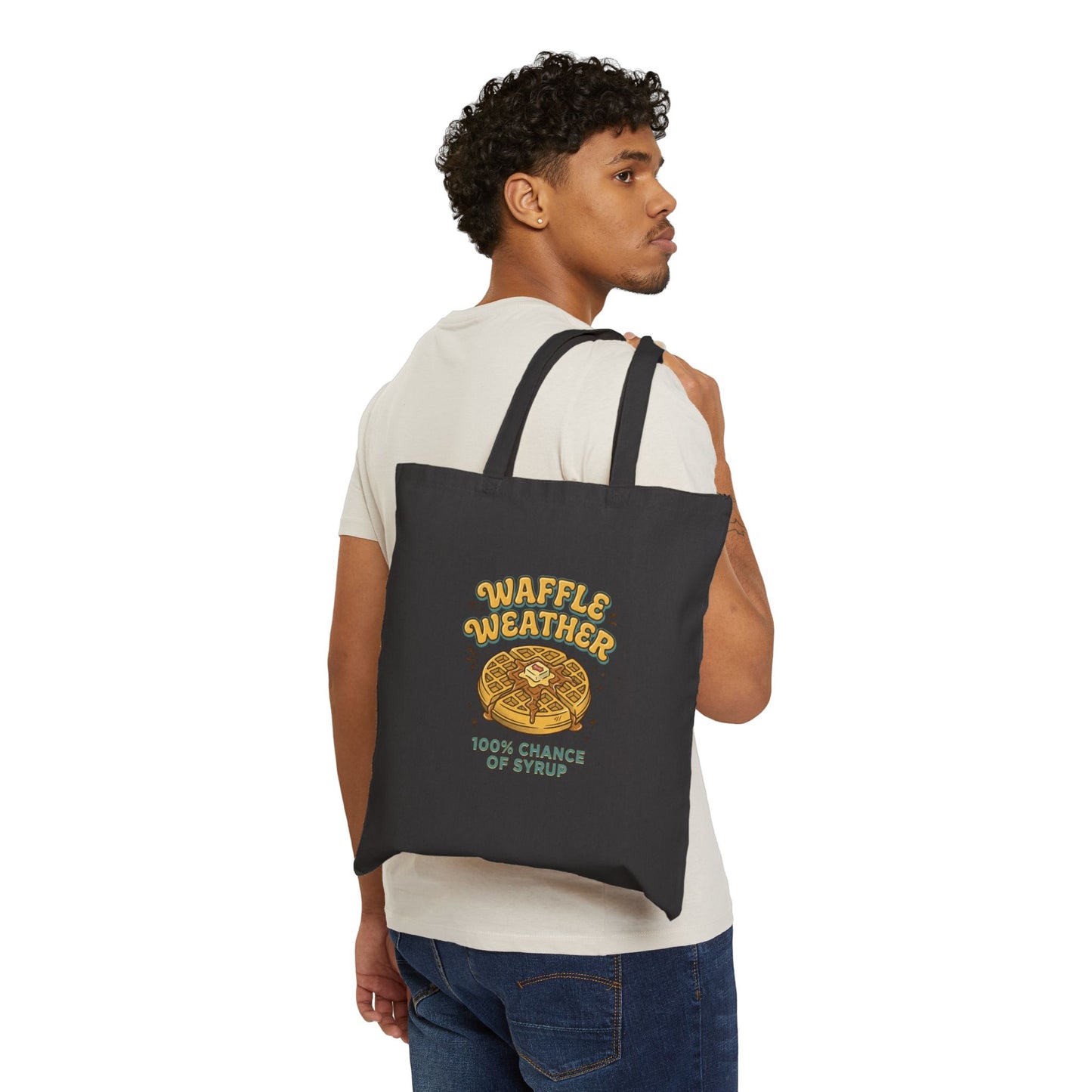 Waffle Weather Tote | Vintage Food Graphics, Retro Diner Breakfast Canvas