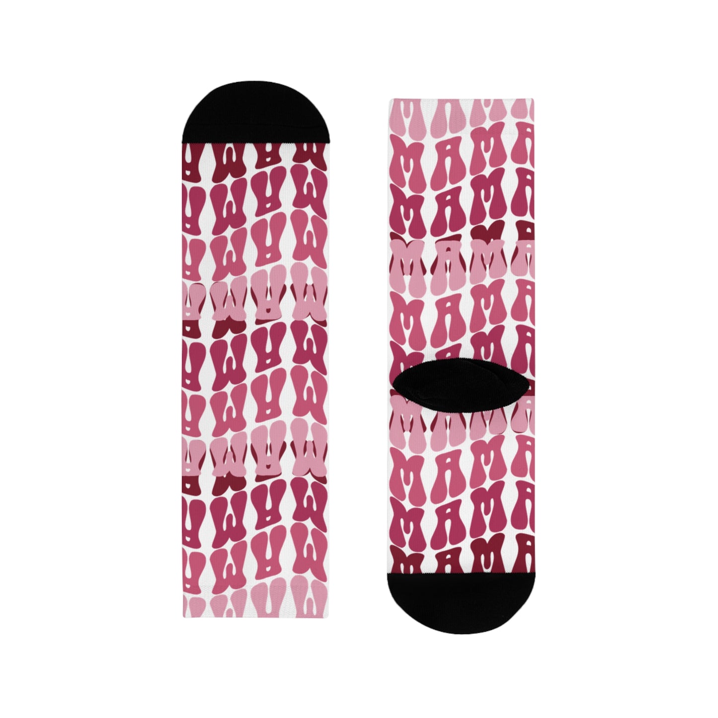 Pink Tie-Dye Crew Socks – Sublimated Patterned Socks