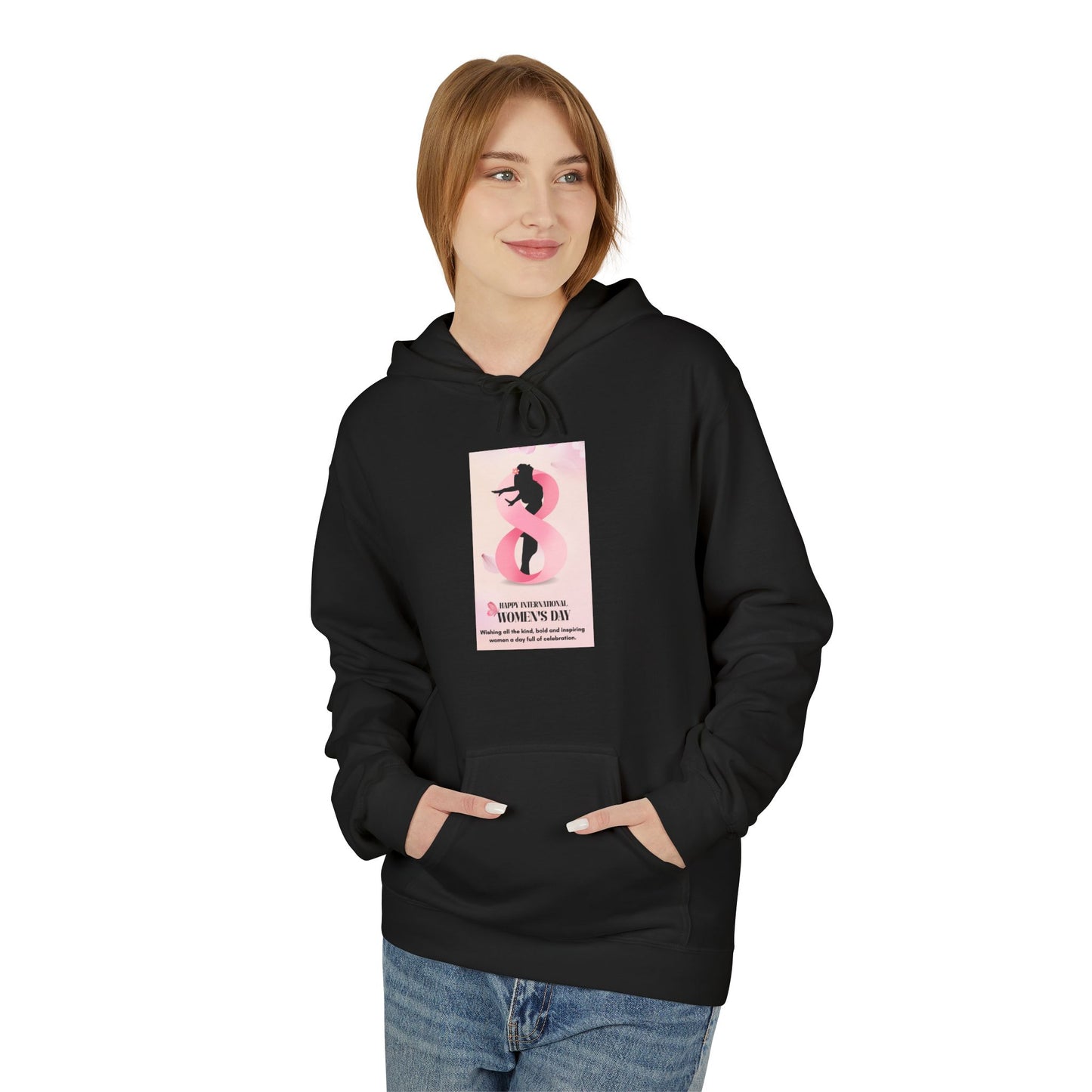 Hoodie - Pink Floral ‘Women’s Day’ Illustration Pullover