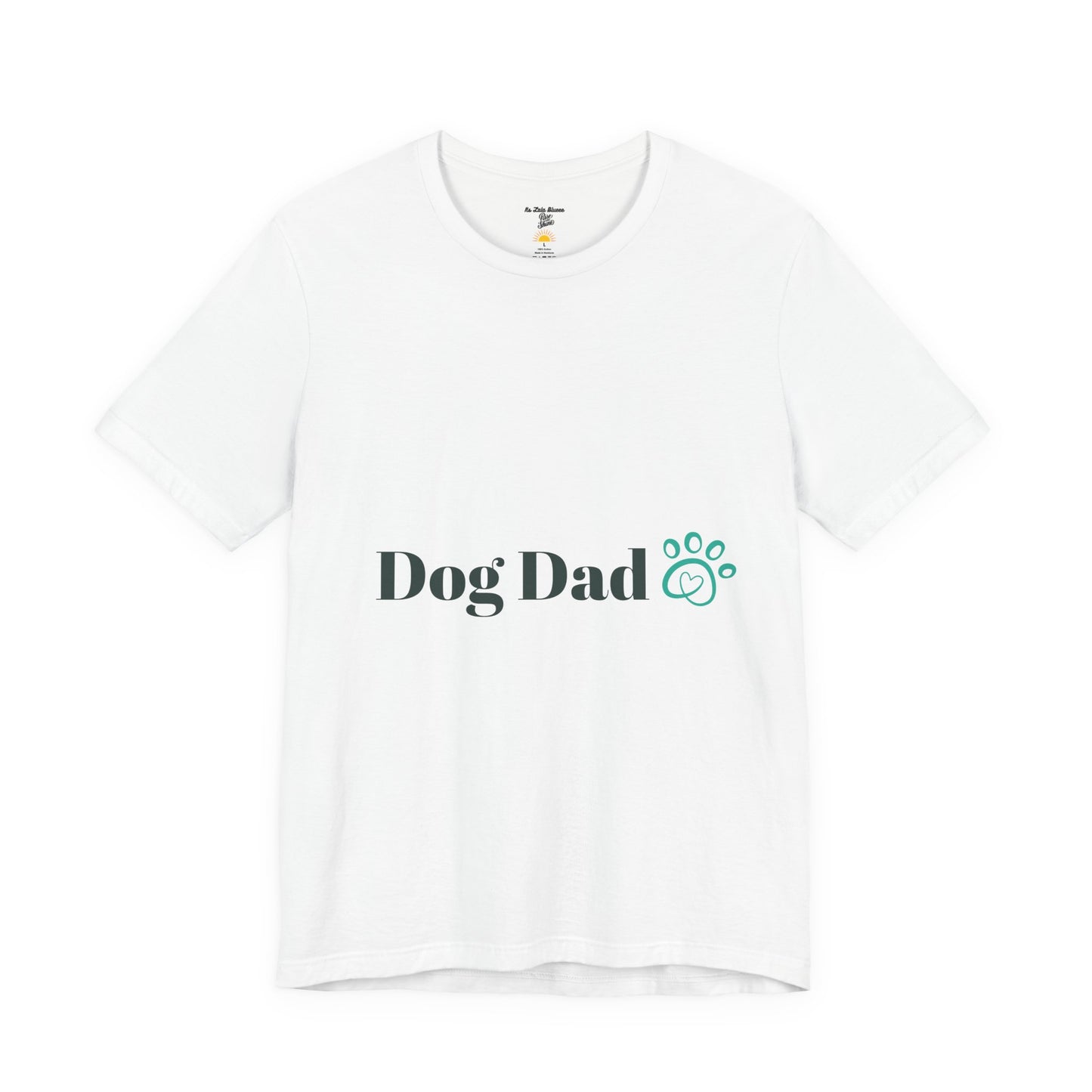 Dog Dad T-Shirt — ‘Dog Dad’ Text with Paw Print Tee