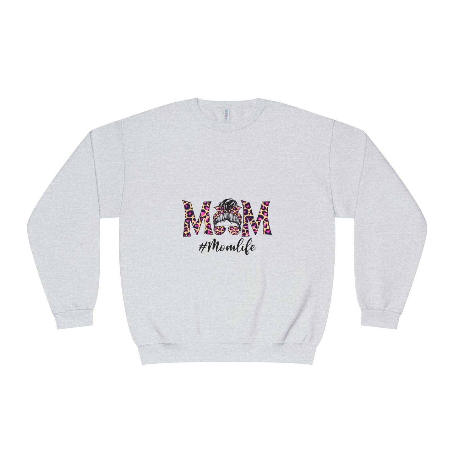 Momlife Floral Crewneck Sweatshirt — “MOM” Leopard Floral Design