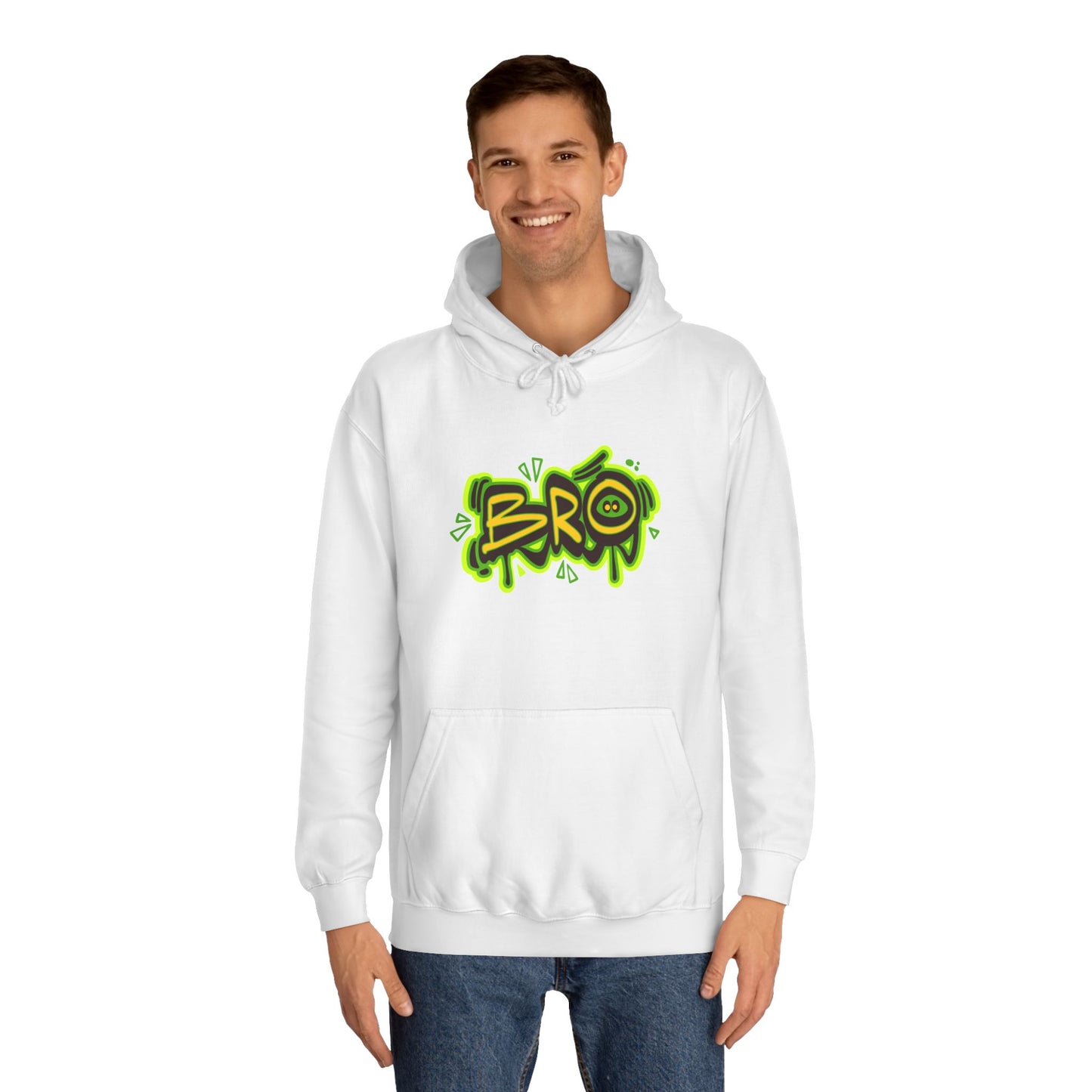 Graffiti 'BRO' Hoodie — Streetwear College Pullover
