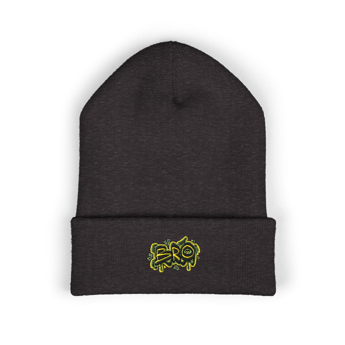 Embroidered 'Zero' Street Art Cuffed Beanie — Cozy Urban Knit Hat