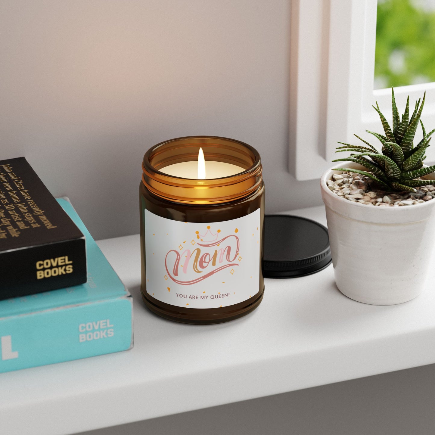Mom Scented Soy Candle — Amber Jar, ‘You Are My Sunshine’ Gift