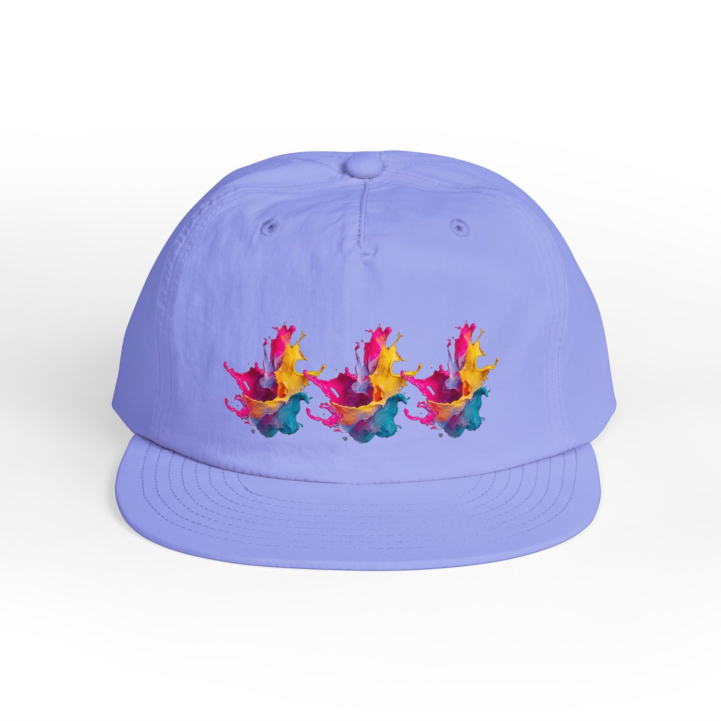 Surf Cap — Colorful Watercolor Wave Snapback Hat