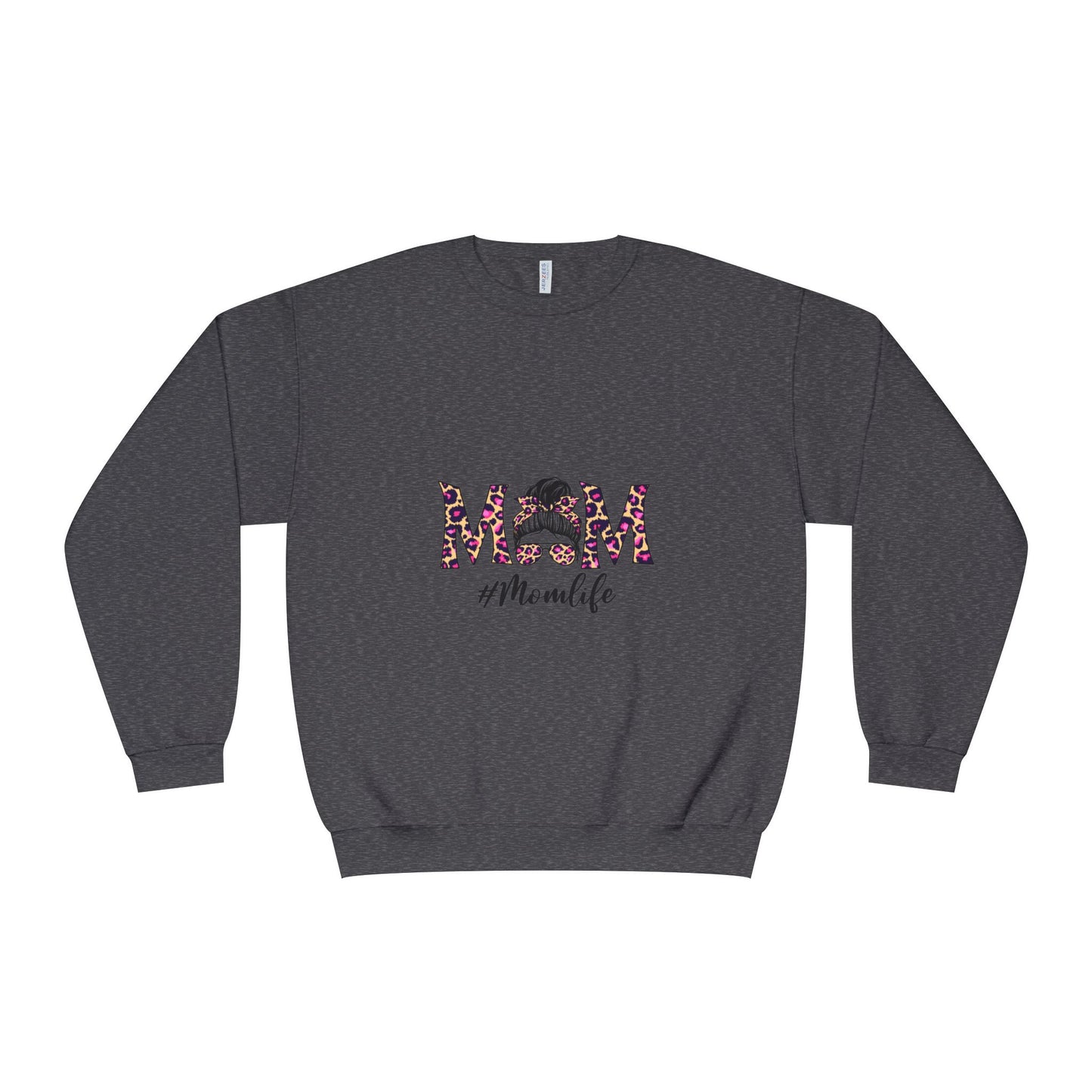 Momlife Floral Crewneck Sweatshirt — “MOM” Leopard Floral Design