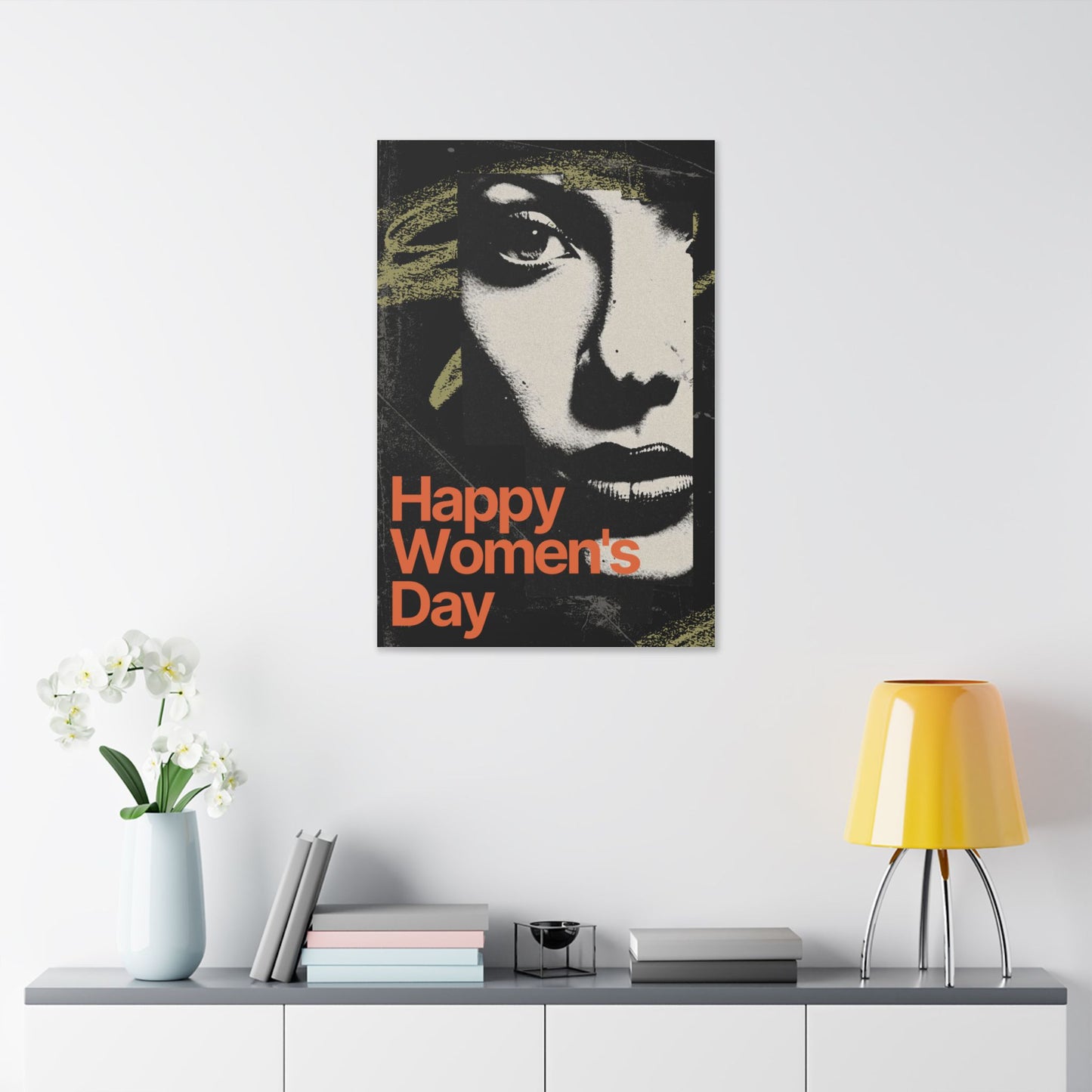 Women's Day Canvas Art - 'Happy Women's Day' Portrait Stretched Canvas