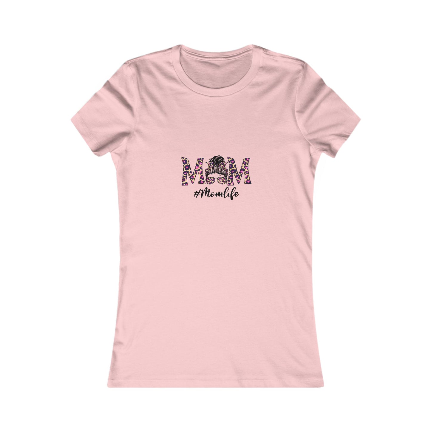 Momlife Floral Tee — 'MOM' Leopard Print Design Women's T-Shirt