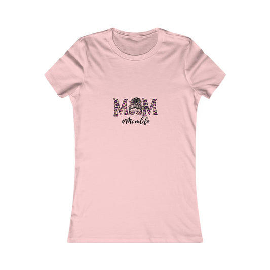 Momlife Floral Tee — 'MOM' Leopard Print Design Women's T-Shirt