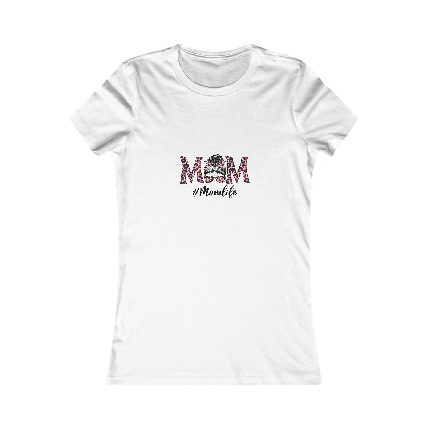 Momlife Floral Tee — 'MOM' Leopard Print Design Women's T-Shirt