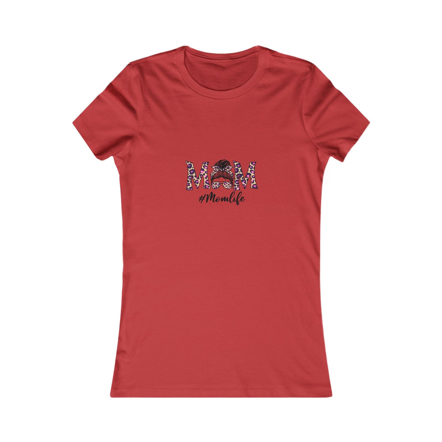 Momlife Floral Tee — 'MOM' Leopard Print Design Women's T-Shirt