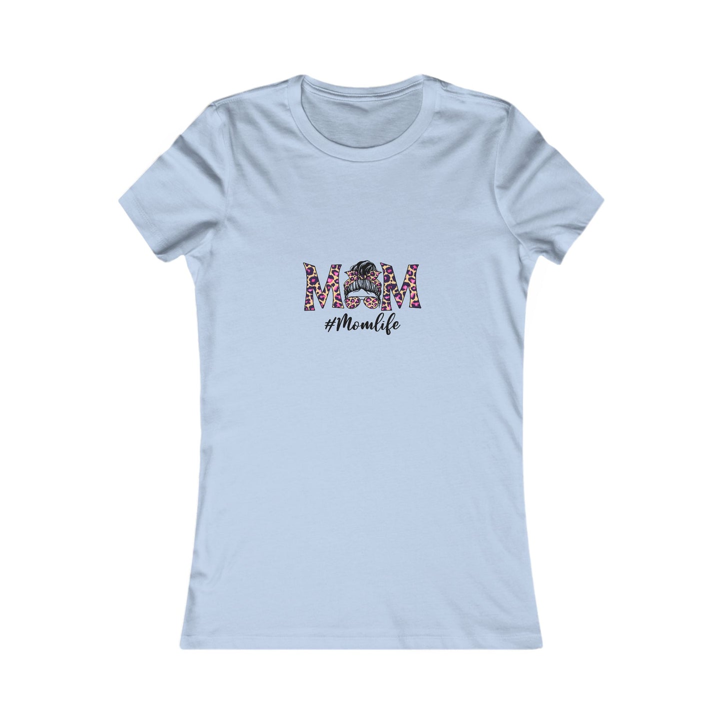 Momlife Floral Tee — 'MOM' Leopard Print Design Women's T-Shirt