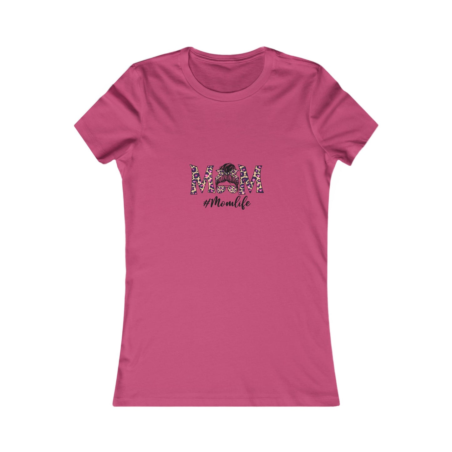 Momlife Floral Tee — 'MOM' Leopard Print Design Women's T-Shirt
