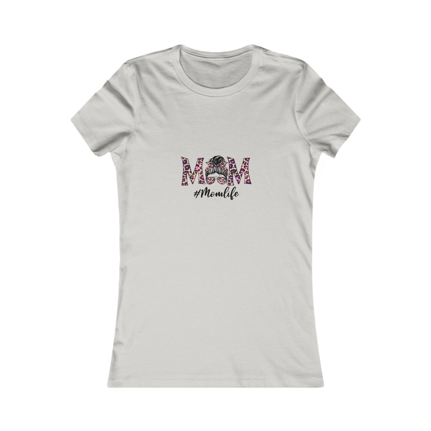 Momlife Floral Tee — 'MOM' Leopard Print Design Women's T-Shirt