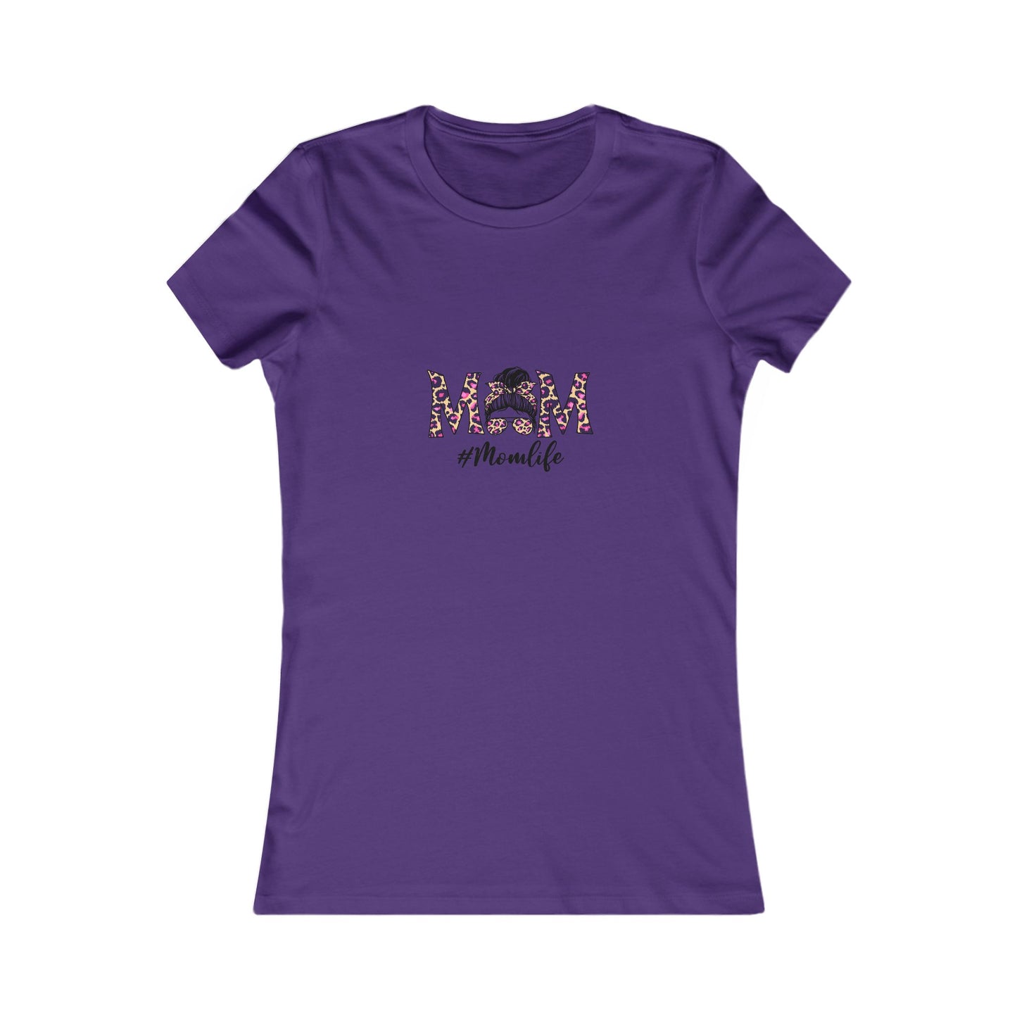 Momlife Floral Tee — 'MOM' Leopard Print Design Women's T-Shirt