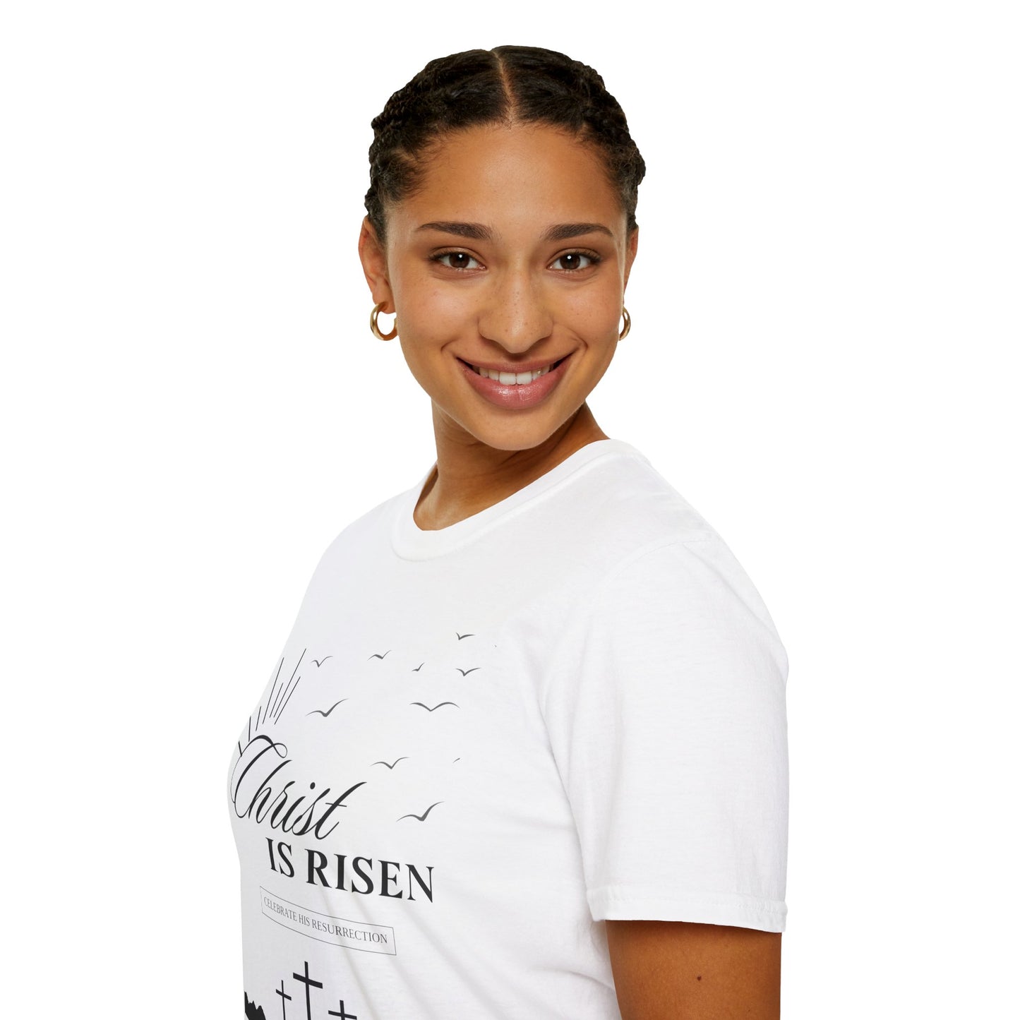 Christ Is Risen T-Shirt — Easter Christian Faith Tee with Crosses