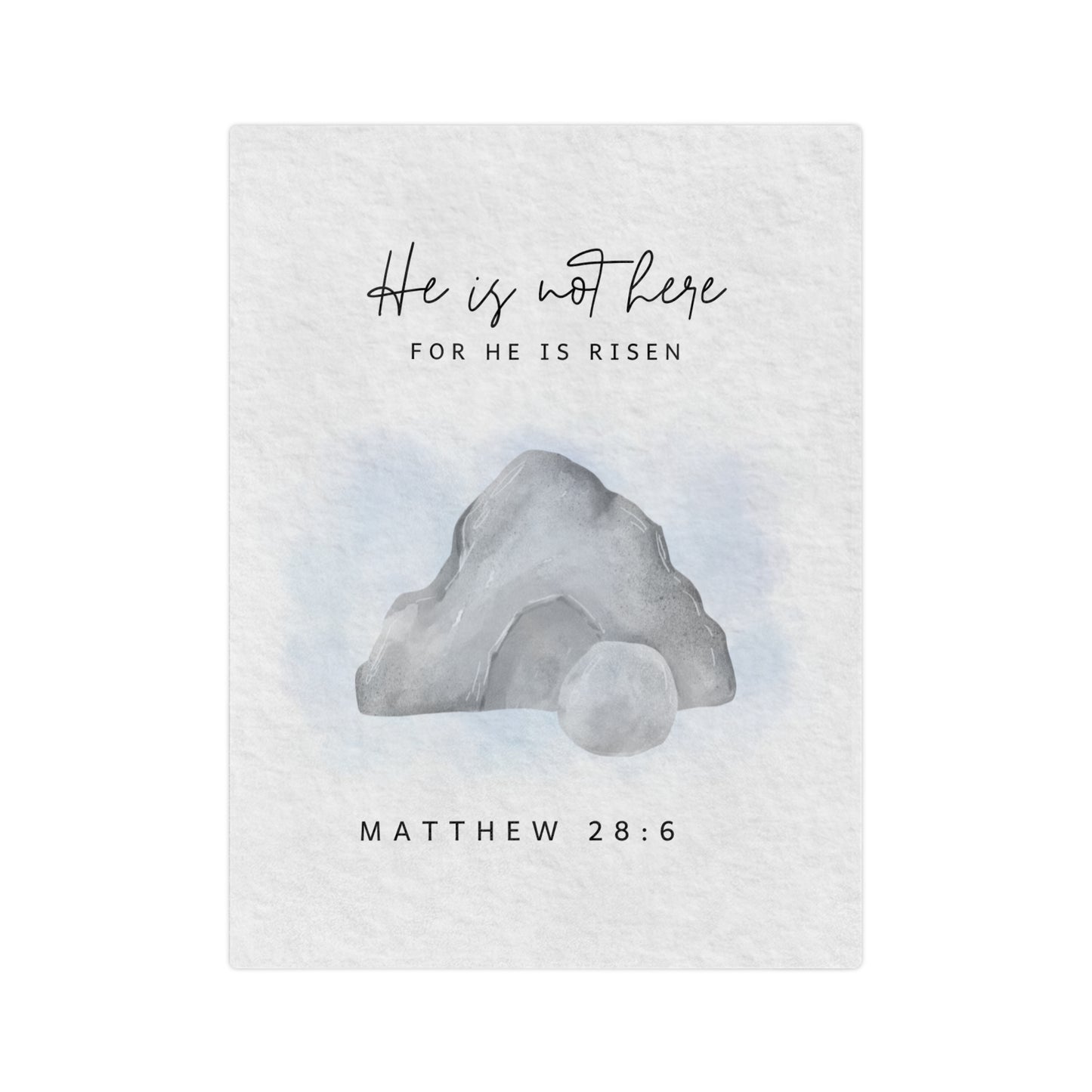 Christian Easter Blanket — "He Is Not Here, For He Is Risen" (Matthew 28:6) Velveteen Throw