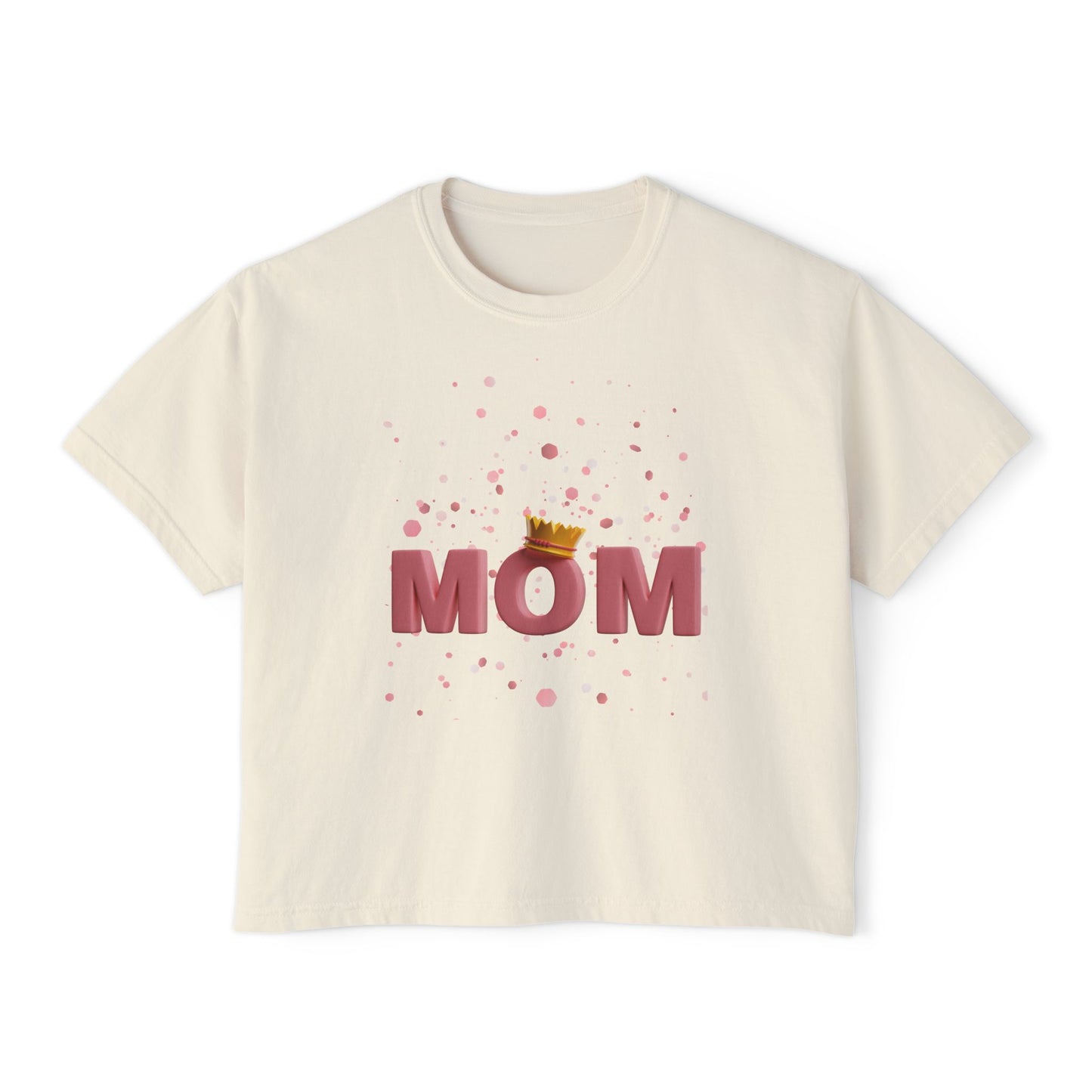 Mom Crown Boxy Tee - Stylish Women's T-Shirt for Mother's Day