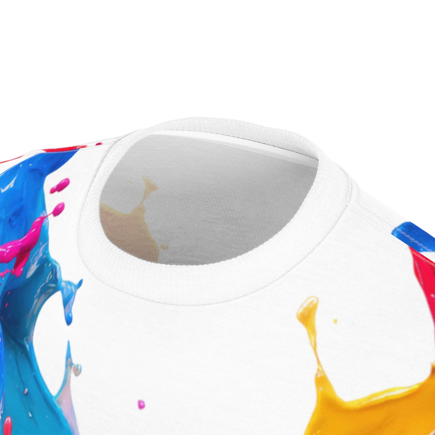 Abstract Paint Splash Tee — Colorful All-Over Print Art Shirt