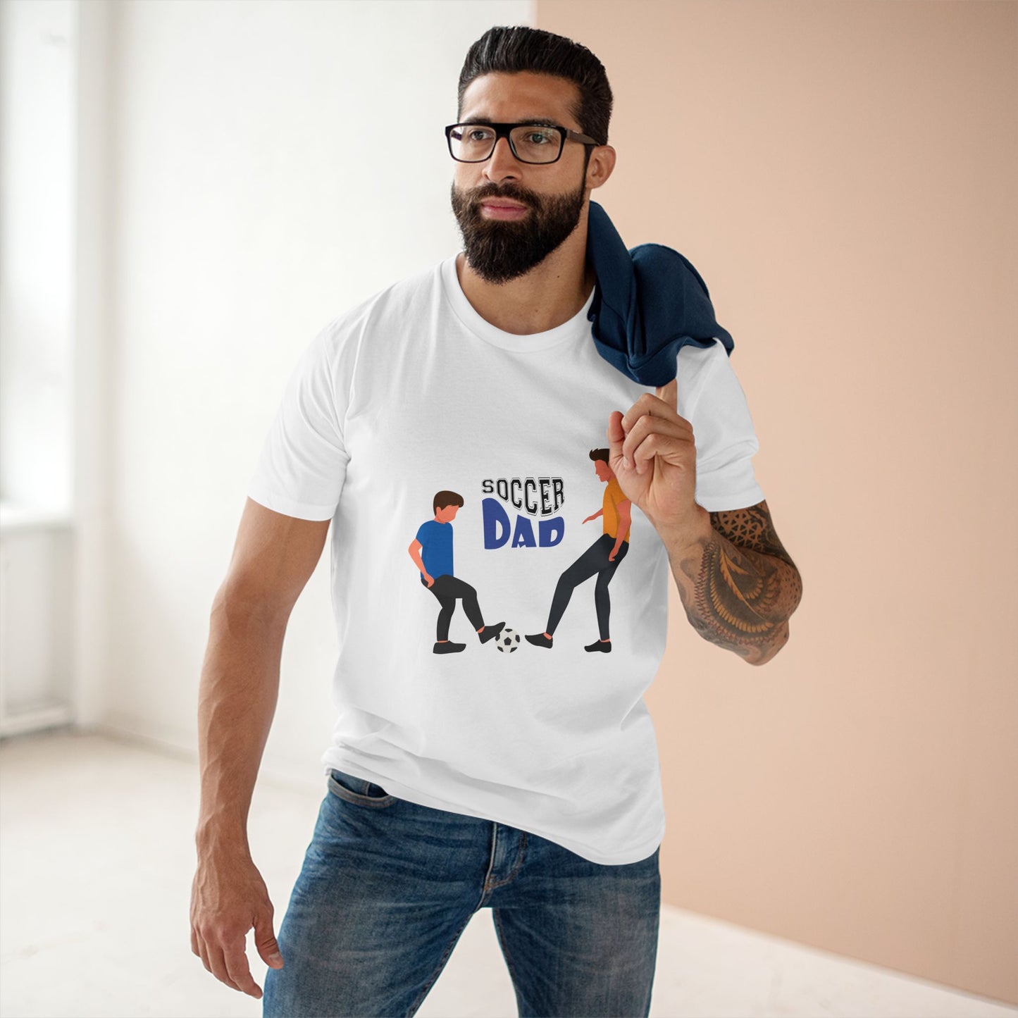 Soccer Dad T‑Shirt — Father & Child Playing Soccer Graphic Tee