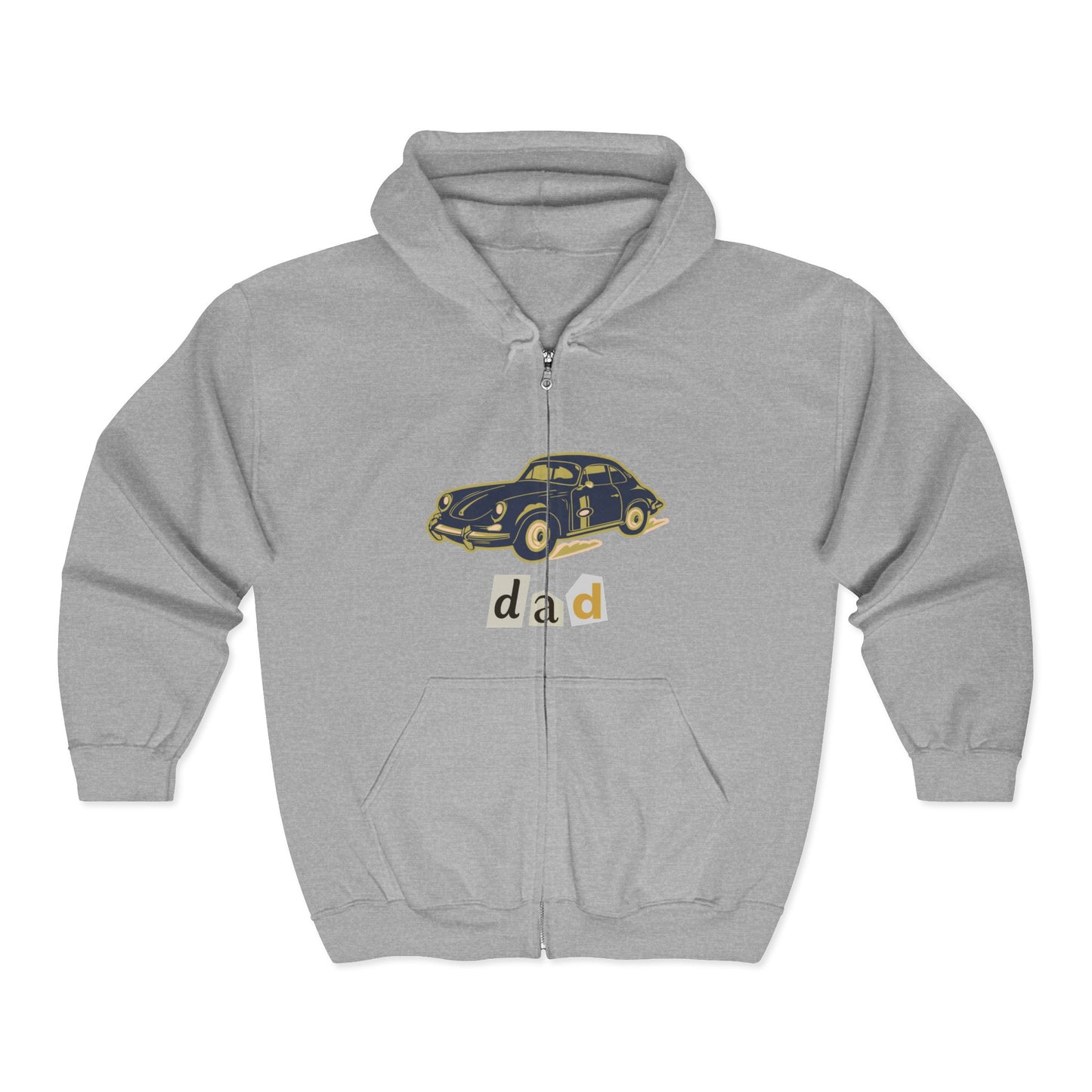 Vintage Beetle Zip Hoodie – 'dad' Car Graphic