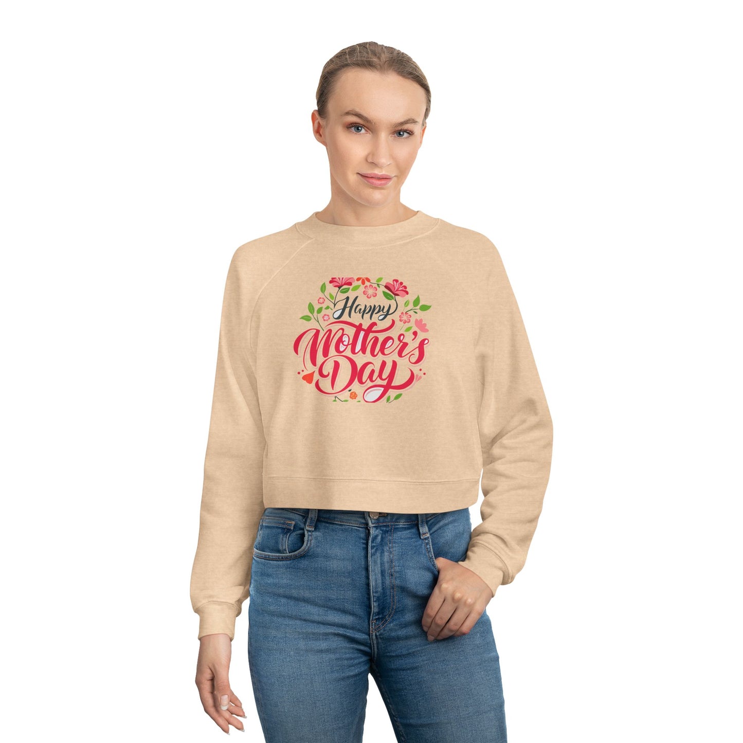 Happy Mother's Day Women's Cropped Fleece Pullover - Stylish and Cozy Gift