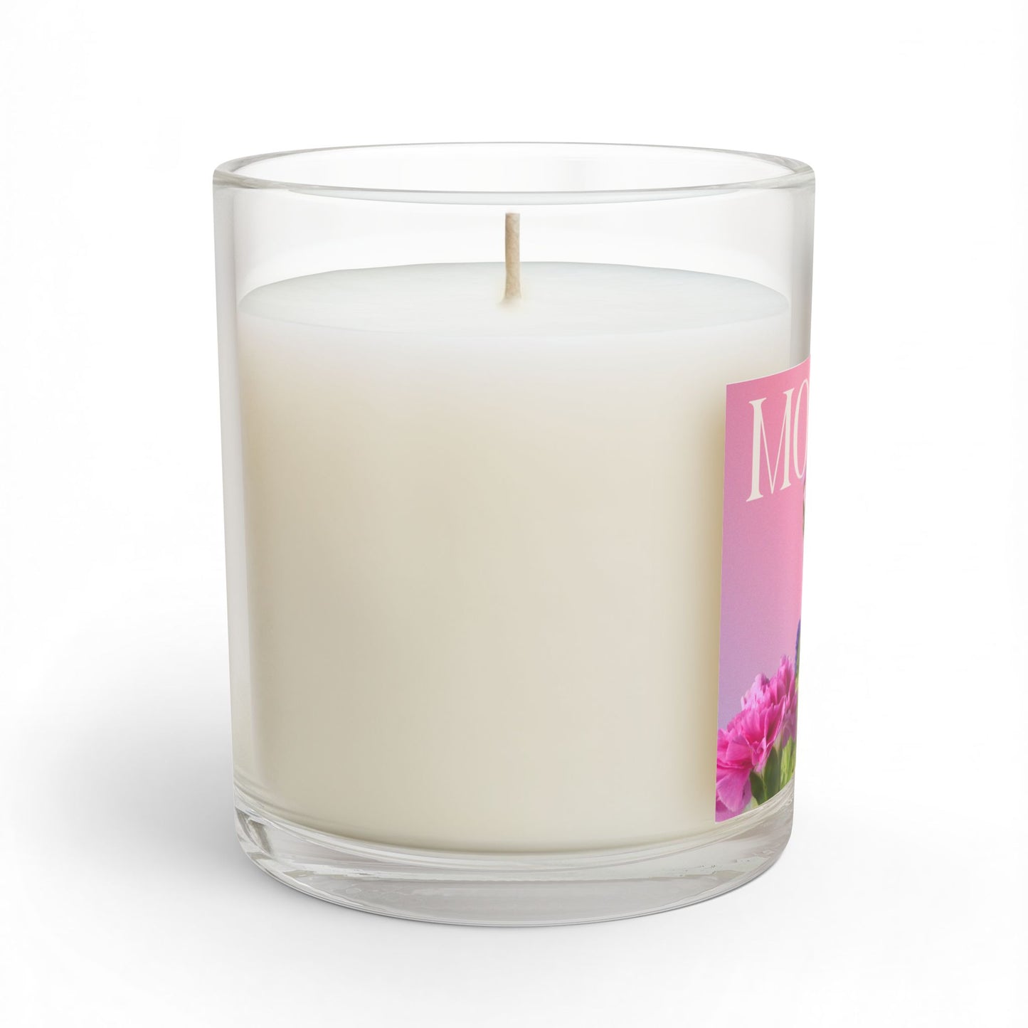 Mother Floral Glass Candle — 11oz Pink Bouquet Scented Candle for Mother's Day