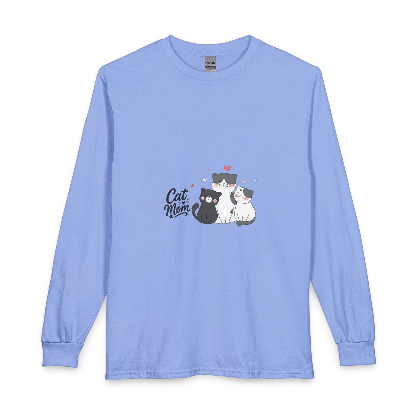 Cat Mom Long Sleeve Tee — Cute Cat Family Graphic Shirt
