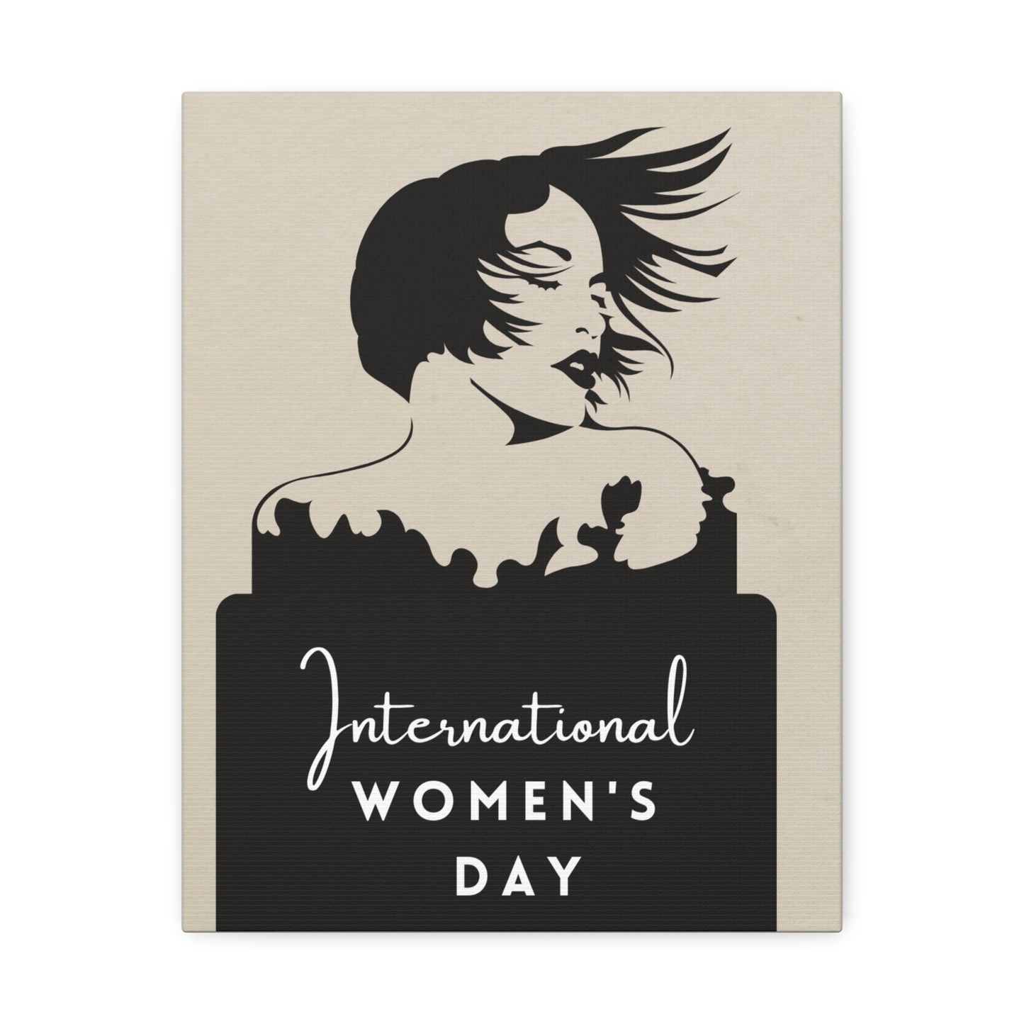International Women’s Day Canvas Wall Art — Feminine Silhouette Stretched Canvas