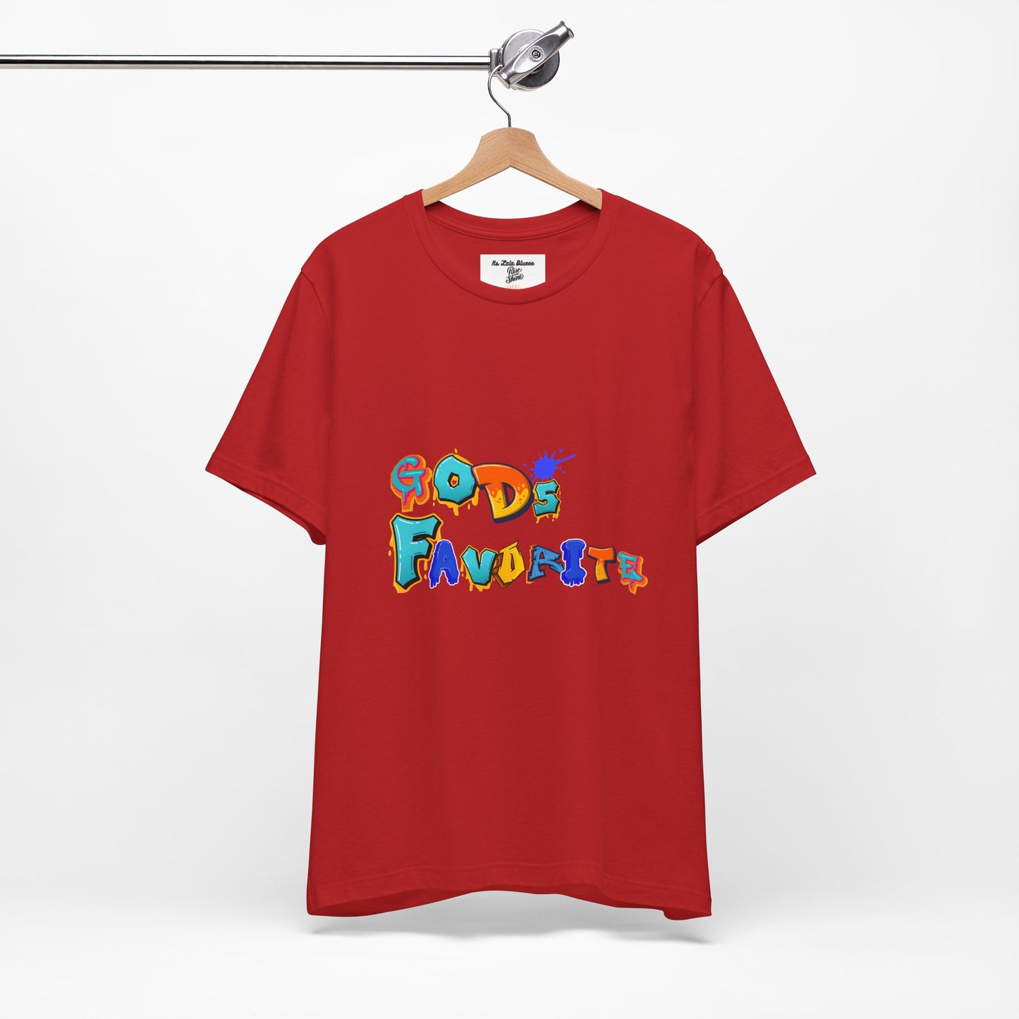 God's Favorite Graphic Tee — Colorful Handwritten Faith Shirt