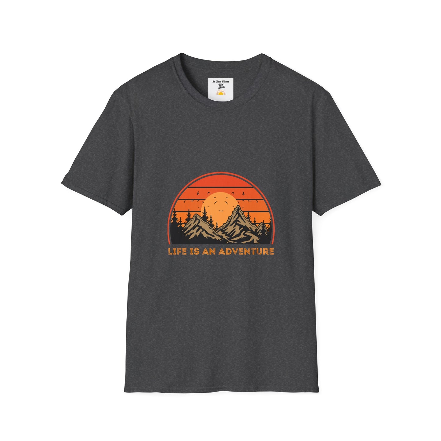 Adventure Mountains T-Shirt — "Life Is An Adventure" Retro Sunset Tee