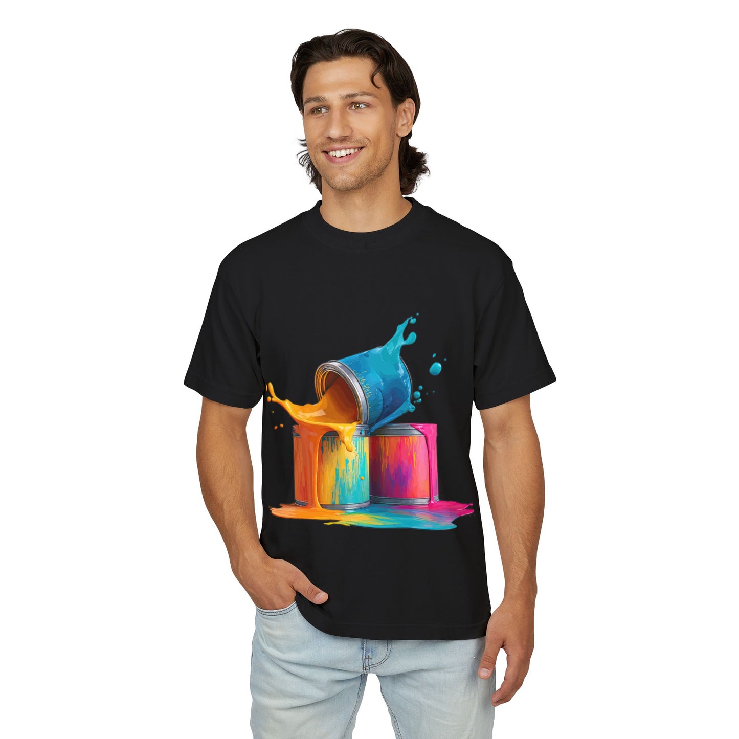 Paint Splash T-Shirt — Colorful Pour Painting Graphic Tee