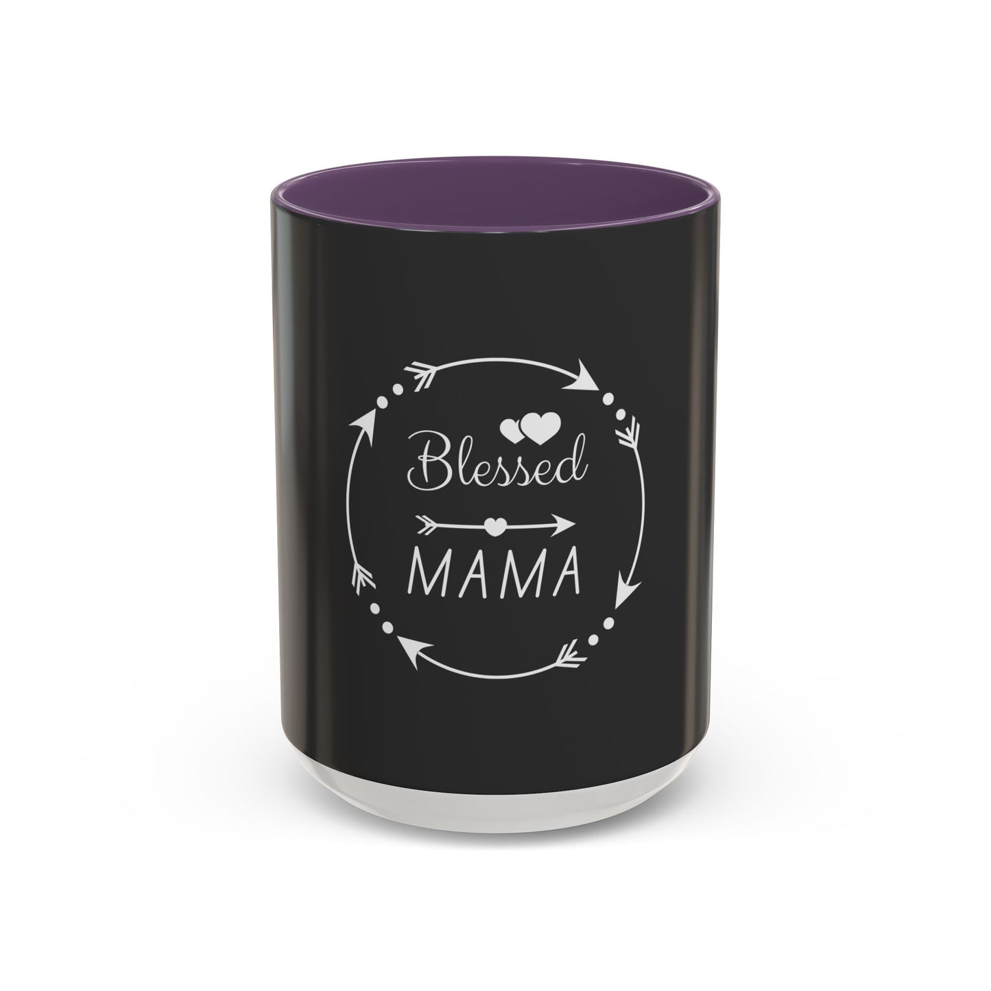 Blessed Mama Accent Coffee Mug – Black 11/15oz Gift for Moms